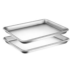 nutrichef non stick baking sheets, cookie pan aluminum bakeware, professional quality kitchen cooking non-stick bake trays wi