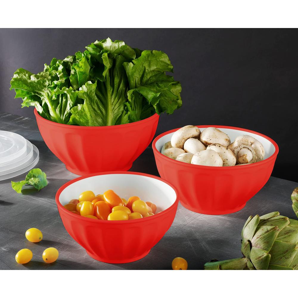 godinger mixing bowls with lids, plastic nesting bowls set, storage bowls, microwave safe mixing bowl set, 3 bowls 3 lids