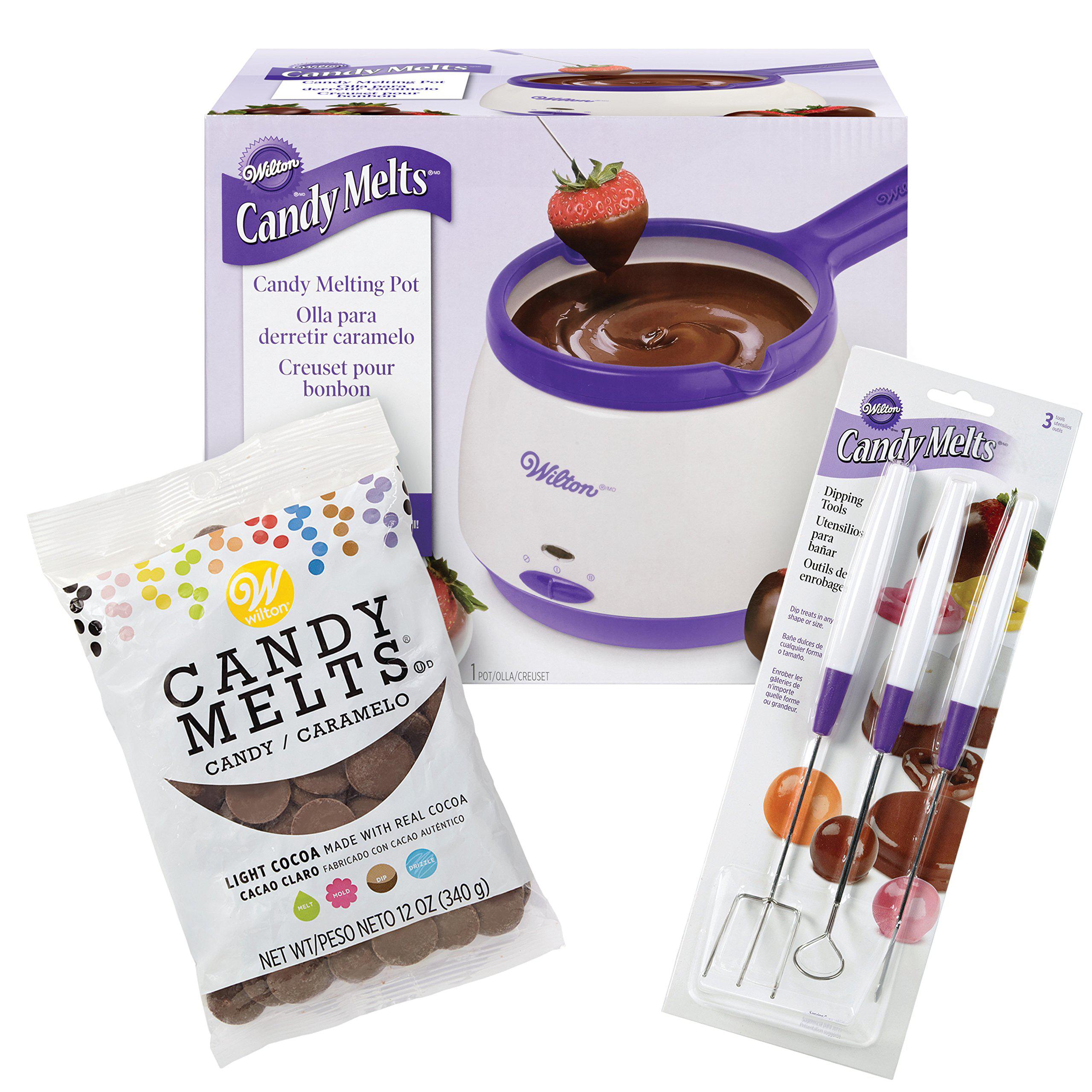 wilton candy melts candy melting pot and dipping tools set, 3-piece