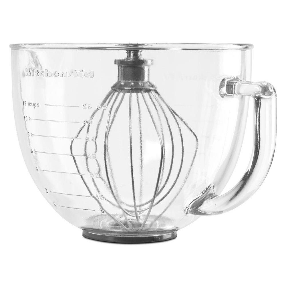 kitchenaid 5-qt. tilt-head glass bowl with measurement markings & lid