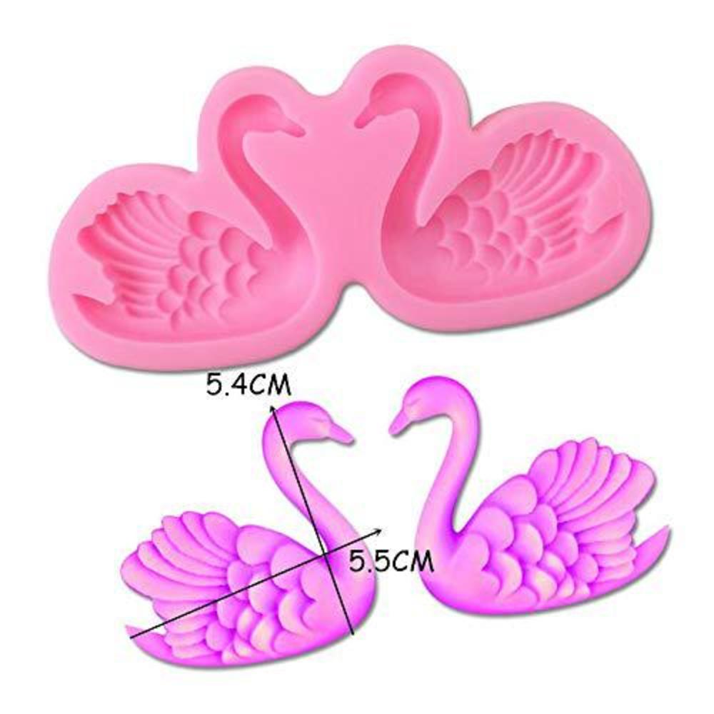 Seedomes 1pc cute 3d beautiful swan silicone mold for diy pudding chocolate crystal candy desserts ice cube gum paste cupcake cake top
