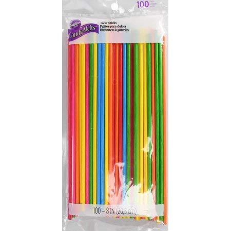 Wilton multicolored lollipop treat sticks 8 in. 100 count