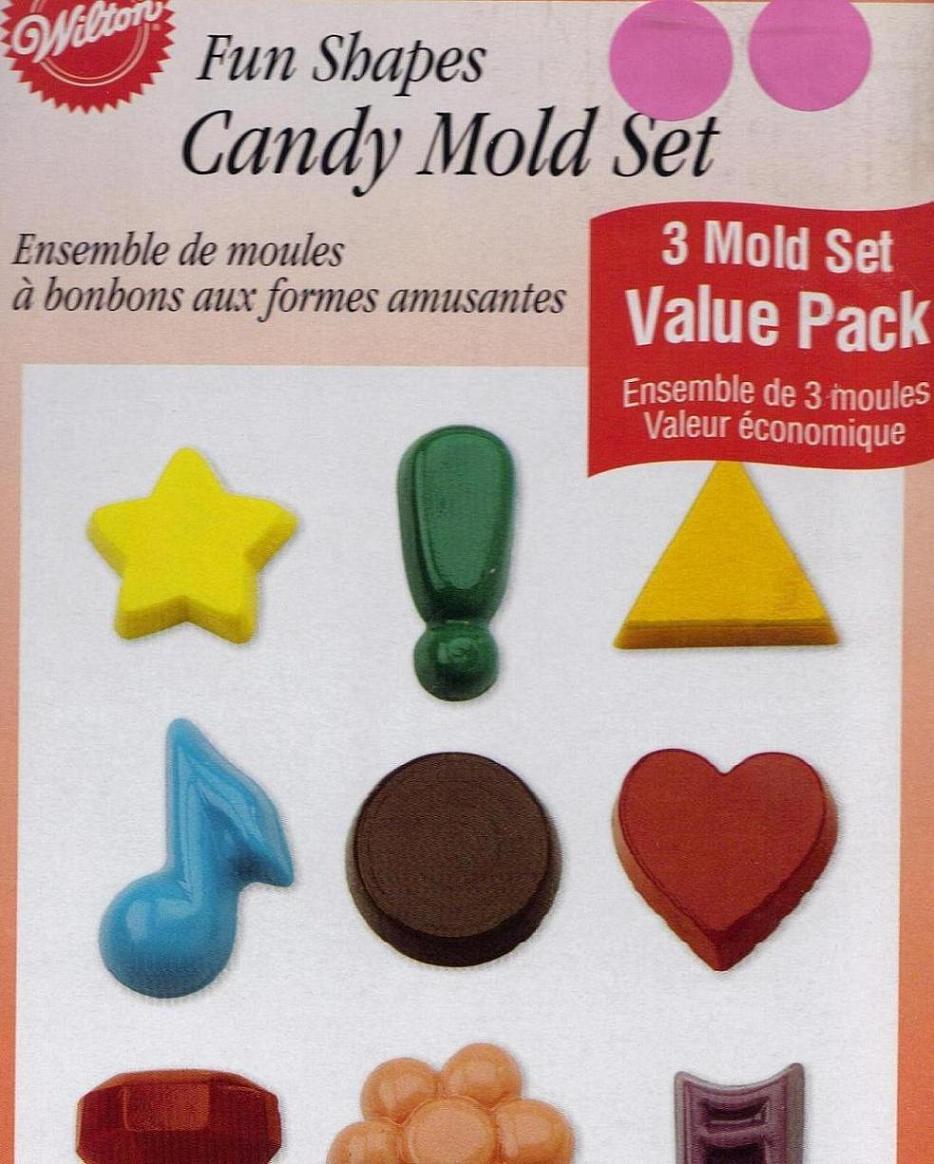 wilton fun shapes candy 3 mold set value pack (16 shapes)