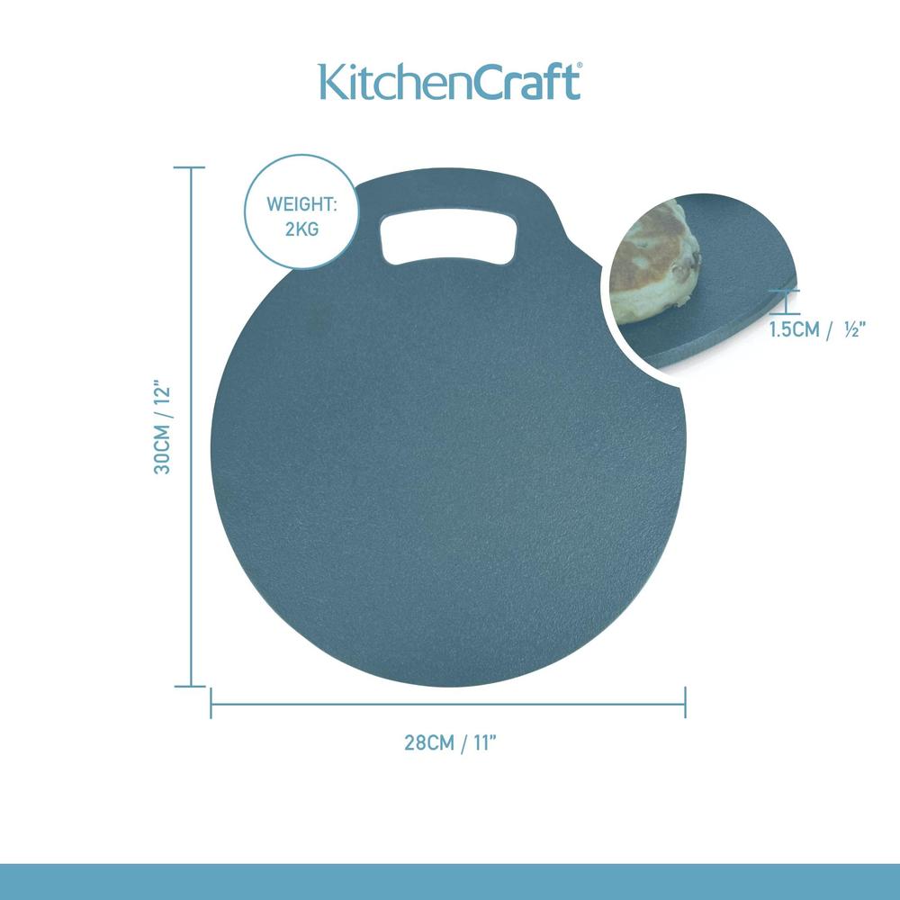 Kitchen Craft kitchencraft baking stone with non stick finish and recipes in gift box, round, cast iron, 27 cm diameter ,0.5 cm thick