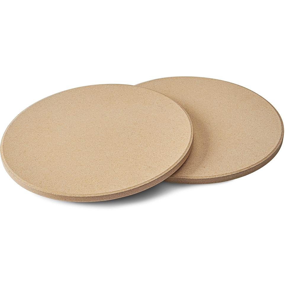 napoleon personal sized pizza baking stone set - bbq grill accessories, two 10-inch personal pizza baking stones, stone oven 