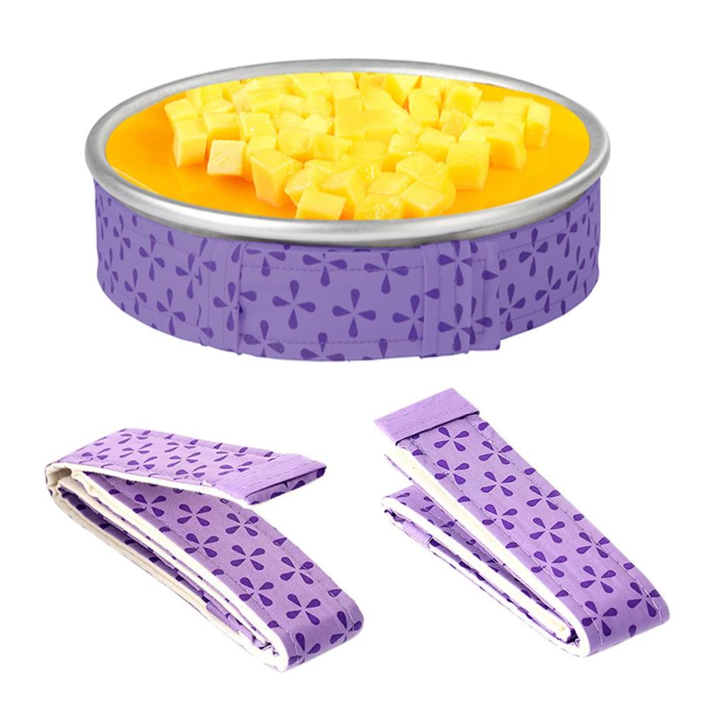 wafjamf 2 piece bake even cake strip for evenly baked cakes,cake pan dampen strips,absorbent thick cotton, prevent crowning a