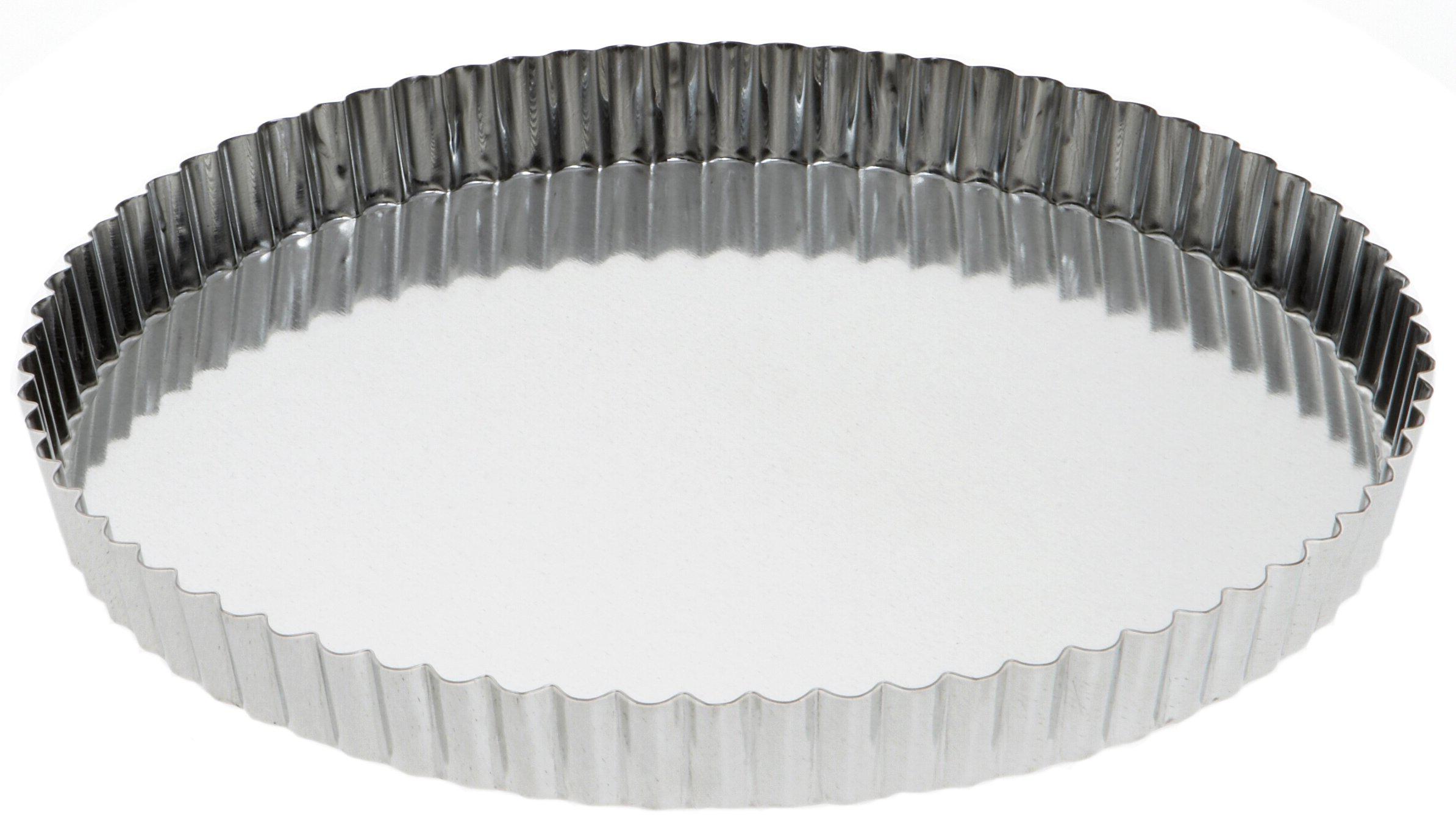 sci scandicrafts removable bottom 12.5" x 1" fluted tart/quiche mold, silver