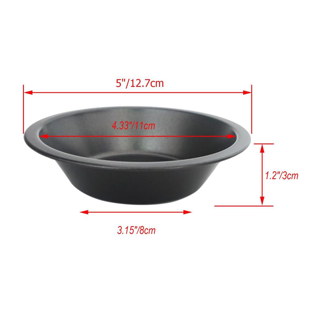 proshopping 8 pack mini pie pans 5 inch, small round metal pie tins, nonstick carbon steel individual pie plate baking dish, 