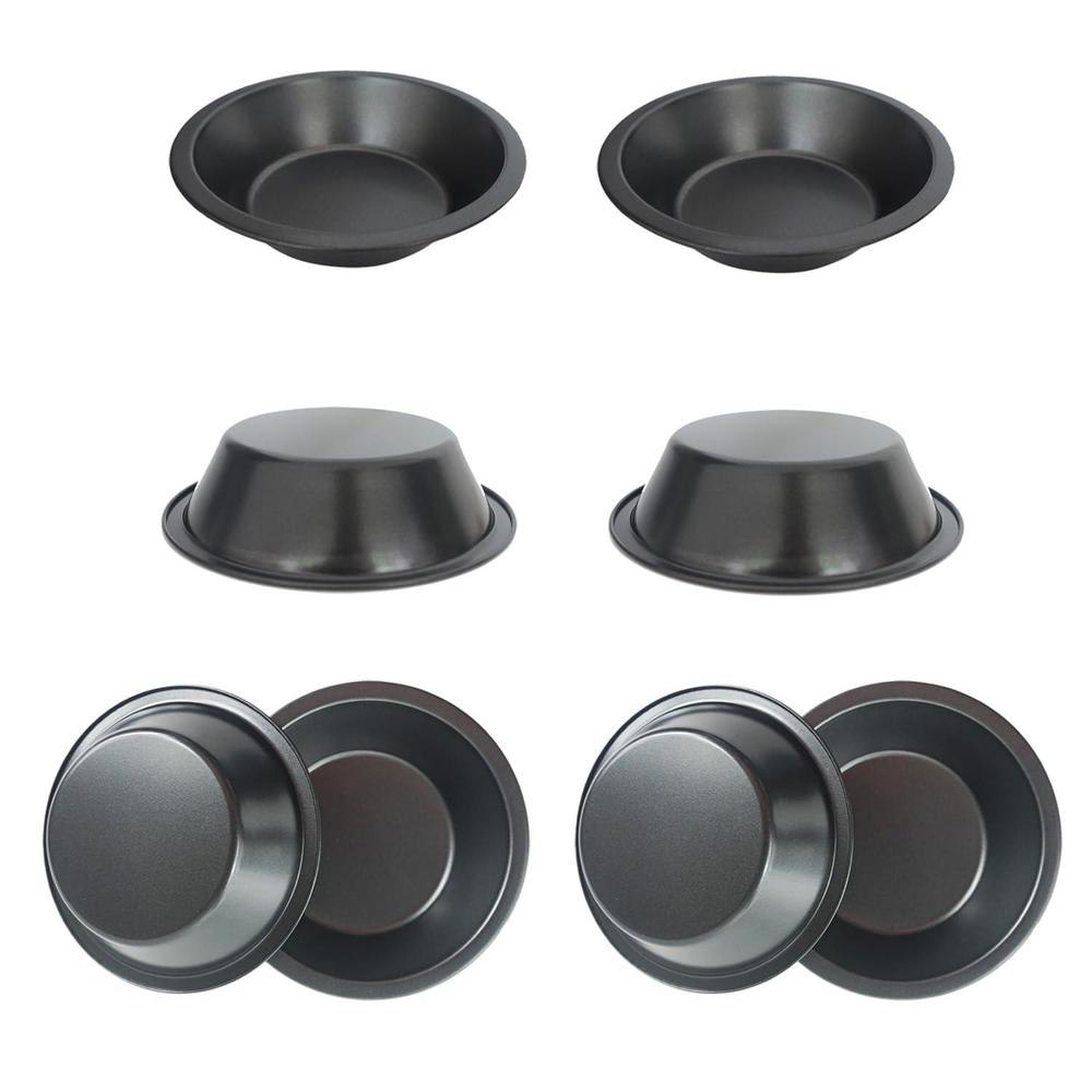 proshopping 8 pack mini pie pans 5 inch, small round metal pie tins, nonstick carbon steel individual pie plate baking dish, 