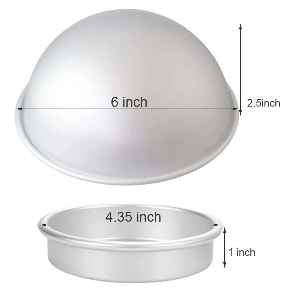 dhieong set of 8 cake sphere pan, 6.5 inch ball cake pan 3d sports ball cake pan to create any ball shaped cake, anodized alu