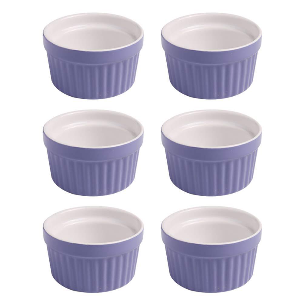colias wing lines design porcelain ramekin bowls souffle dishes creme brulee dishes baking dishes(set of 6)