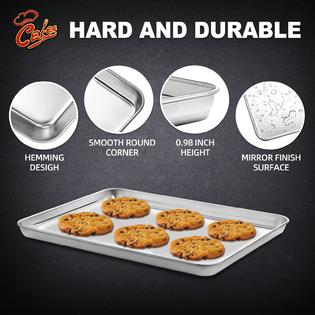 CEKEE 4 pieces quarter sheet pan, cekee stainless steel cookie sheets for  baking, baking sheets for