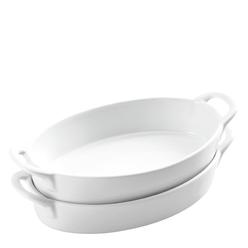 bruntmor 10" x 6" oval ceramic deep dish pie pan set of 2, cute ceramic pie pan, ceramic pie plate for baking, ceramic pie ba