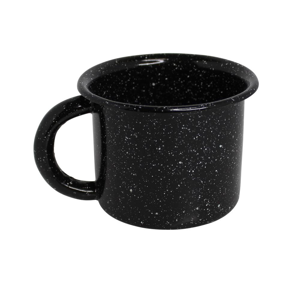 mirro 12oz traditional vintage black speckled enamel on steel mug, (mir-1071