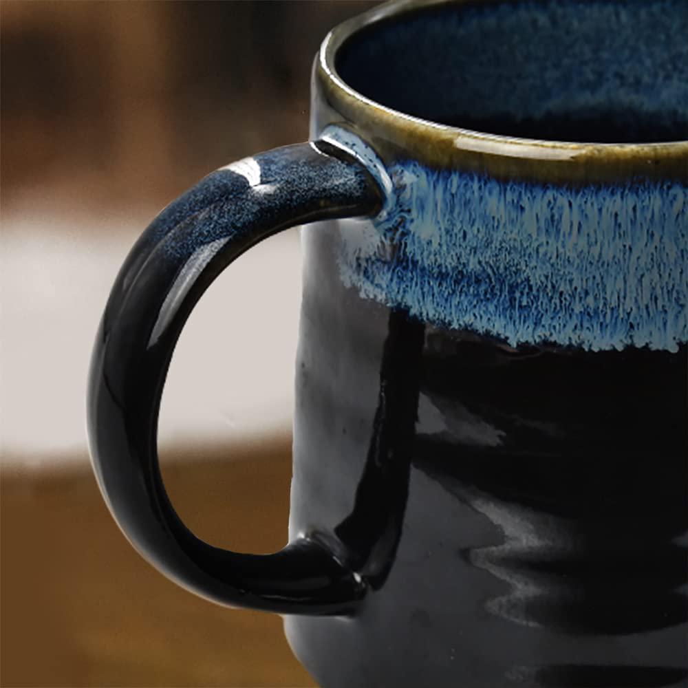 wewlink large ceramic coffee mug, pottery mug,tea cup for office and home,handmade pottery coffee mugs,16.5 oz,dishwasher and