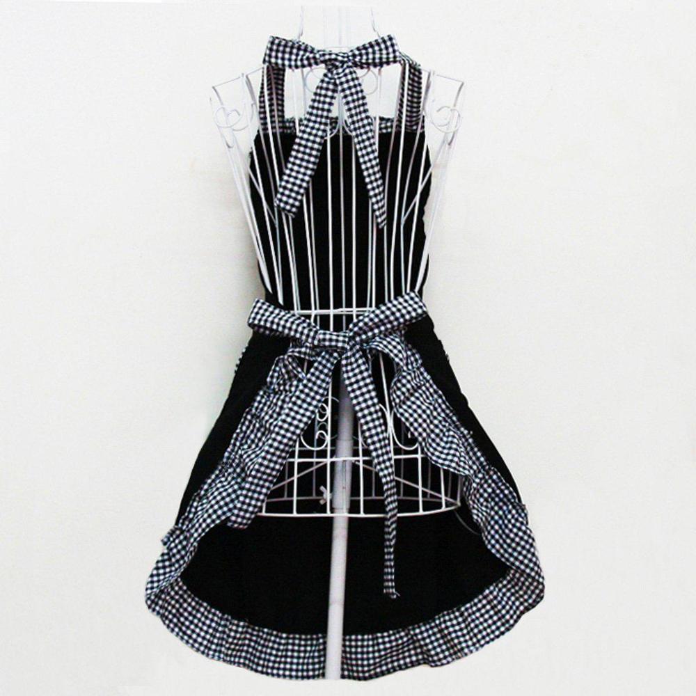 hyzrz cute retro lovely vintage ladies kitchen flirty vintage aprons for women girls with pockets for mothers day gift (black
