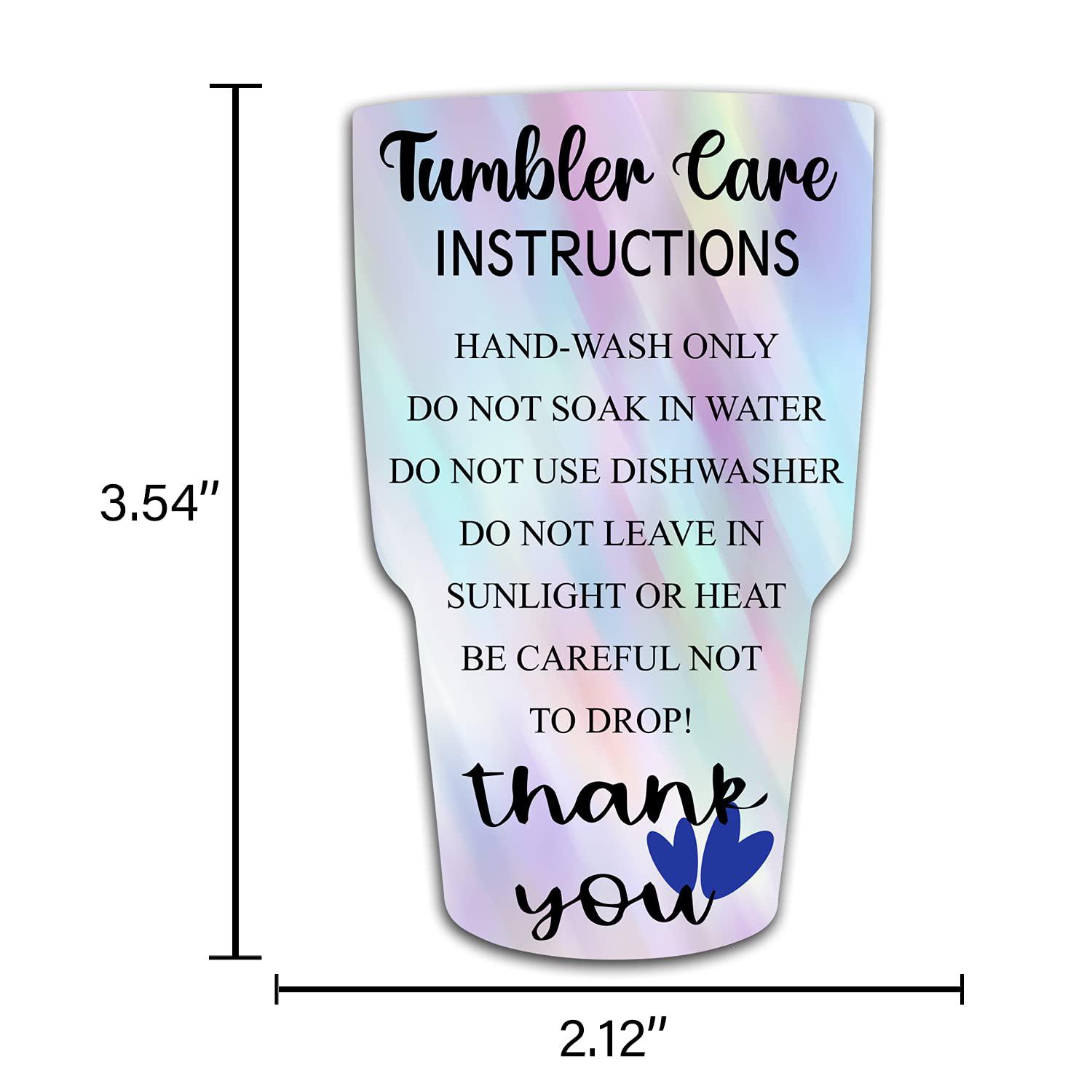 muzruyou tumbler care instructions , tumbler care cards ,tumbler care and cleaning cards, cup care instructions(50 pack )