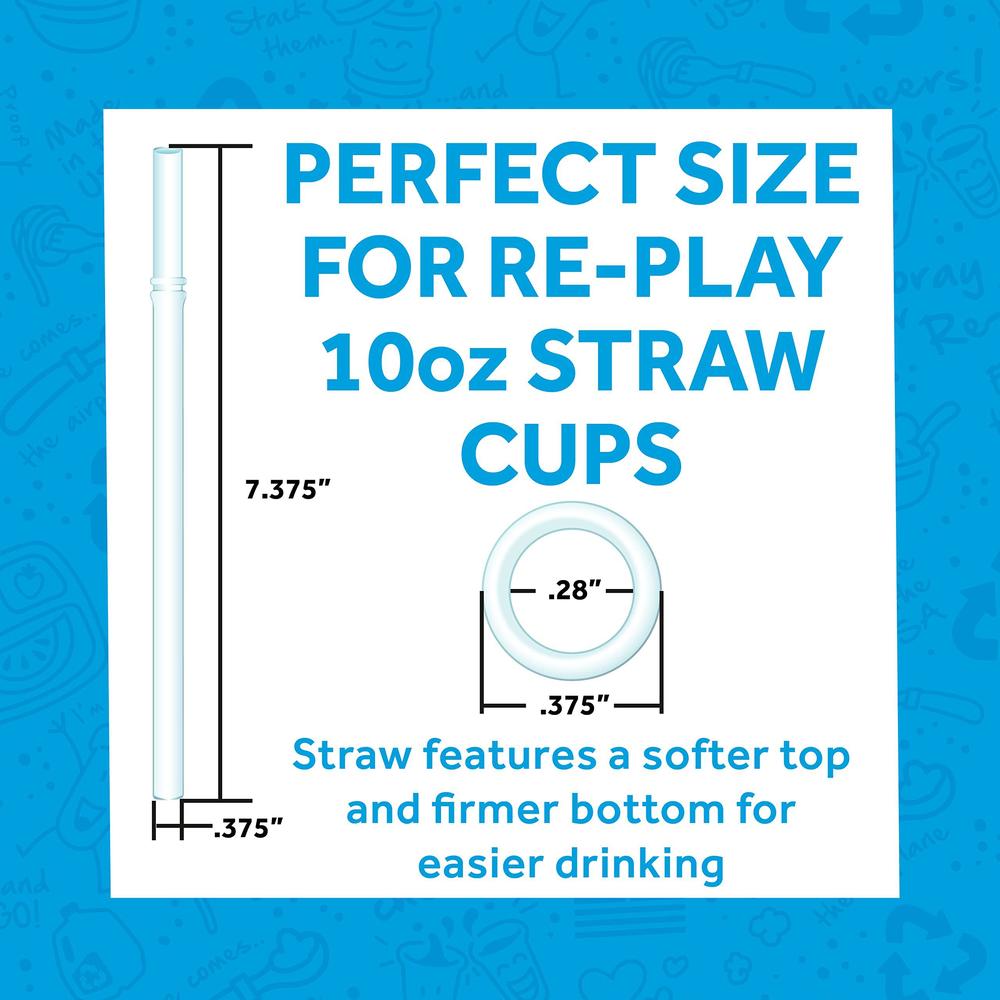 re play made in usa 2 pack straw cups for toddlers, 10 oz. - reusable kids cups with straws and lids, dishwasher/microwave sa