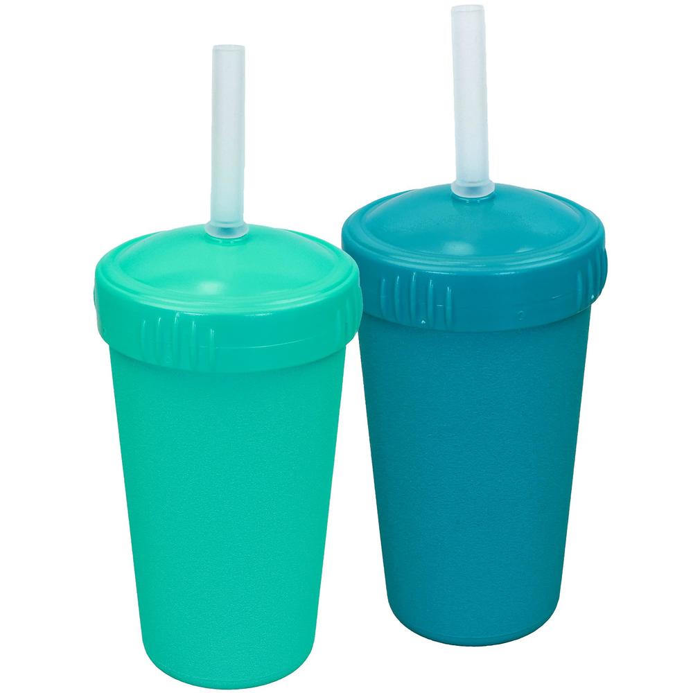 re play made in usa 2 pack straw cups for toddlers, 10 oz. - reusable kids cups with straws and lids, dishwasher/microwave sa
