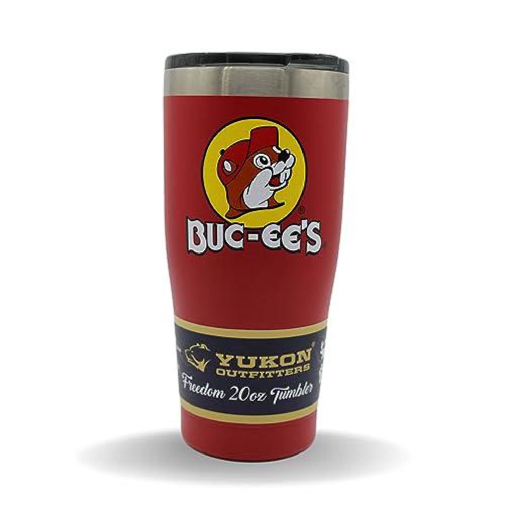 Buc-ee\'s buc-ee's red stainless steel tumbler with bucky the beaver, double wall vacuum insulated, 20 ounces