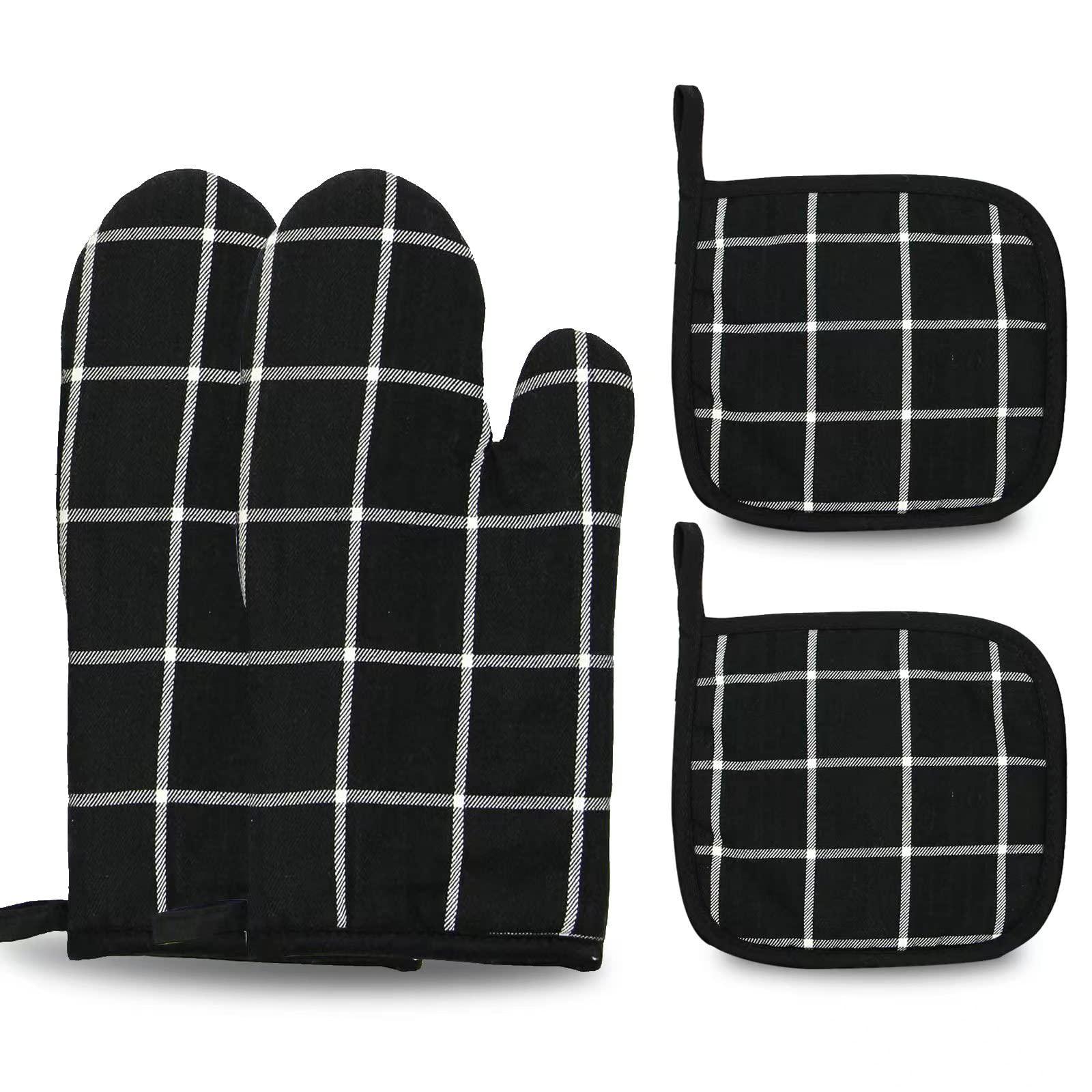 coekmoed oven mitts and pot holders set of 4 piece, heat resistant