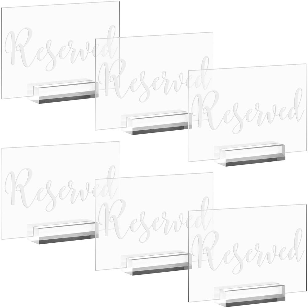 JINMURY 10 Pack Clear Reserved Table Signs With Wood Stand 4x6 Inch jinmury-10-pack-clear-reserved-table-signs-with-wood-stand-4x6-inch
