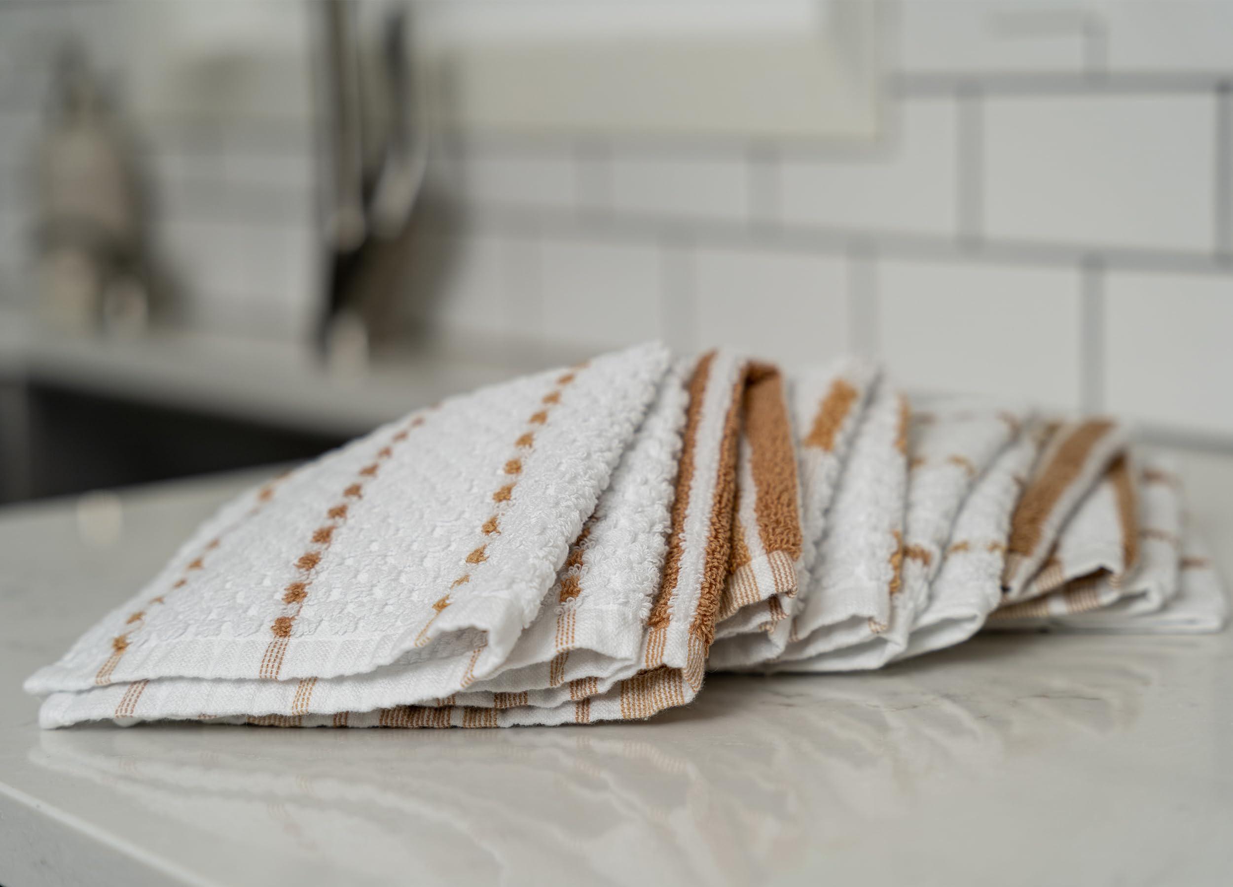 mypillow kitchen towels 6-pack dish cloth, tan