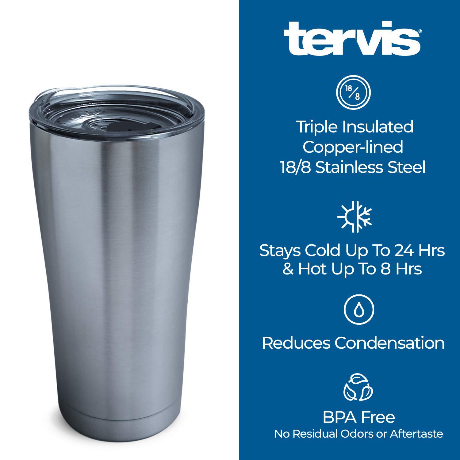 2 Stainless Steel Straws for Tervis Tumbler 24 oz Travel Insulated Clear Drinking Cup Lid CocoStraw Brand