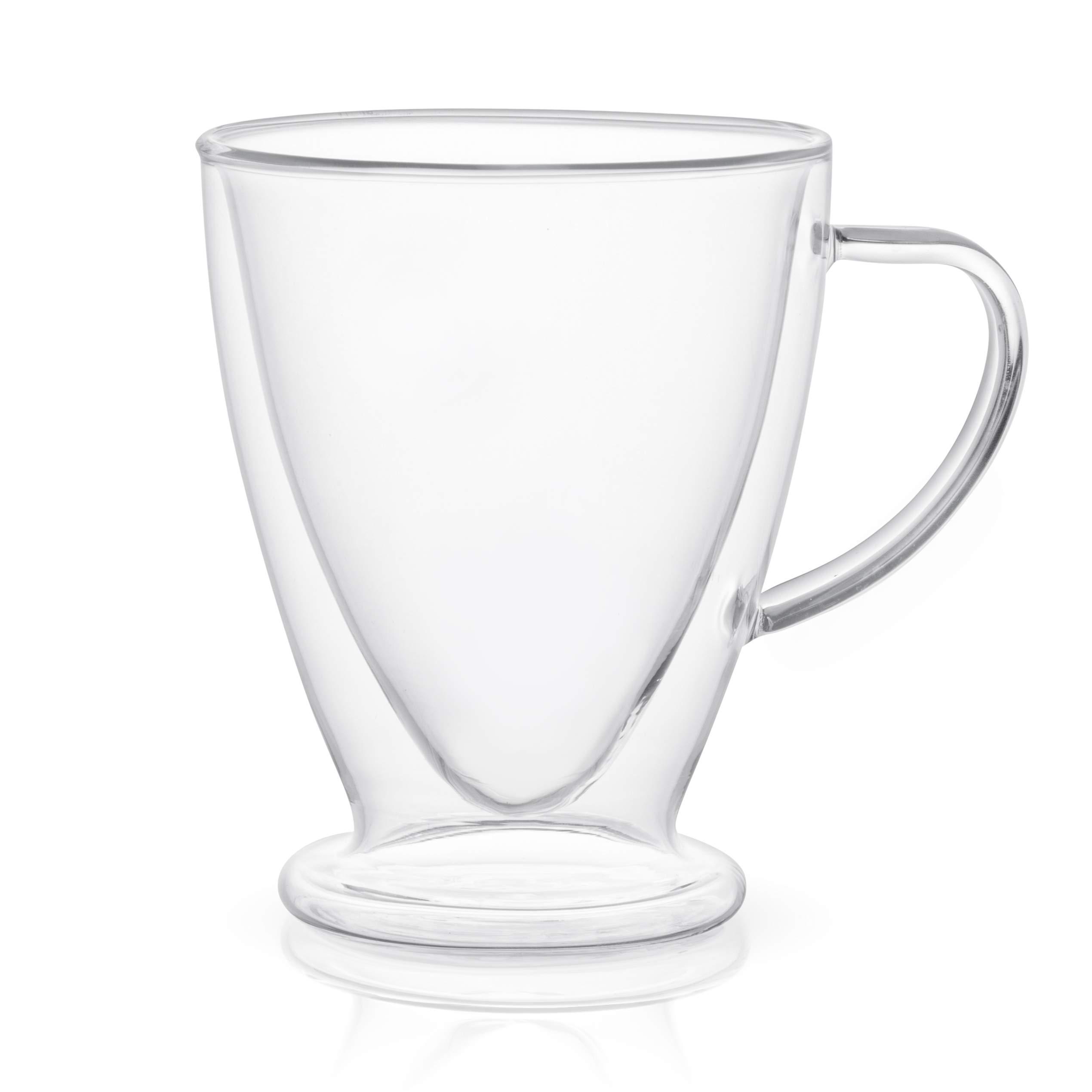 joyjolt declan irish double wall insulated glass coffee cups (set of 2) -15-ounces