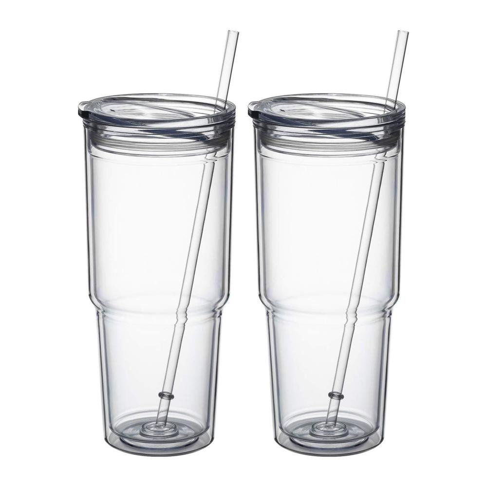 meway 30oz/2 pcs classic insulated tumblers,double wall acrylic tumbler with lid?reusable plastic insulated tumblers with str
