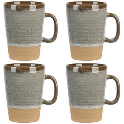 gibson elite 4 pack dreamweaver terracotta reactive 17 oz mug set - earthy brown