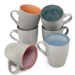 Brew To A Tea btat- coffee mugs, set of 6, 12 oz(350ml), mugs, coffee cups, mugs for coffee, coffee mug set, mug set, large coffee mugs, co