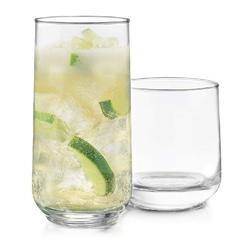 libbey ascent 16-piece tumbler and rocks glass set, clear