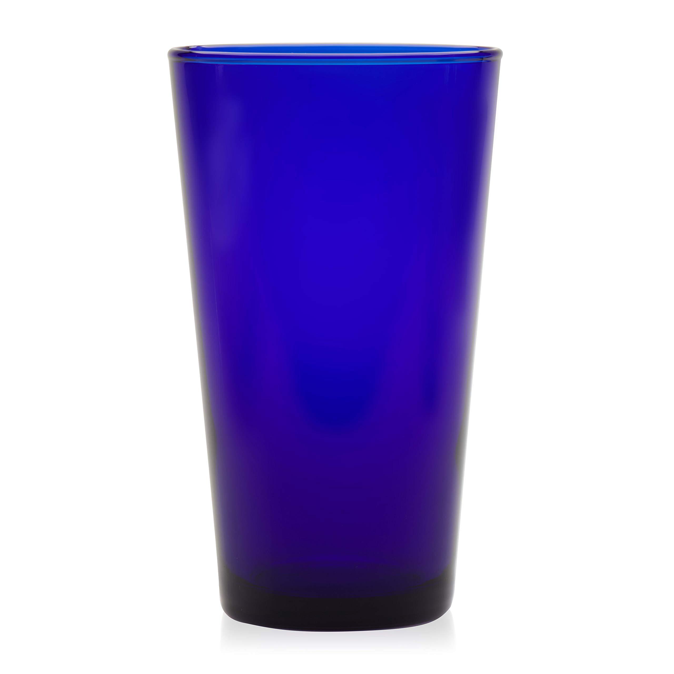 libbey cobalt flare tumbler glasses, 17.25-ounce, set of 8