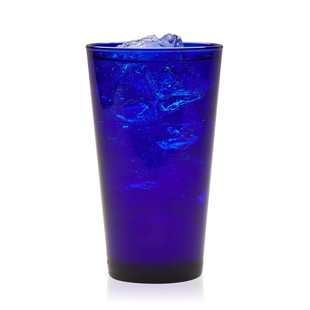 libbey cobalt flare tumbler glasses, 17.25-ounce, set of 8