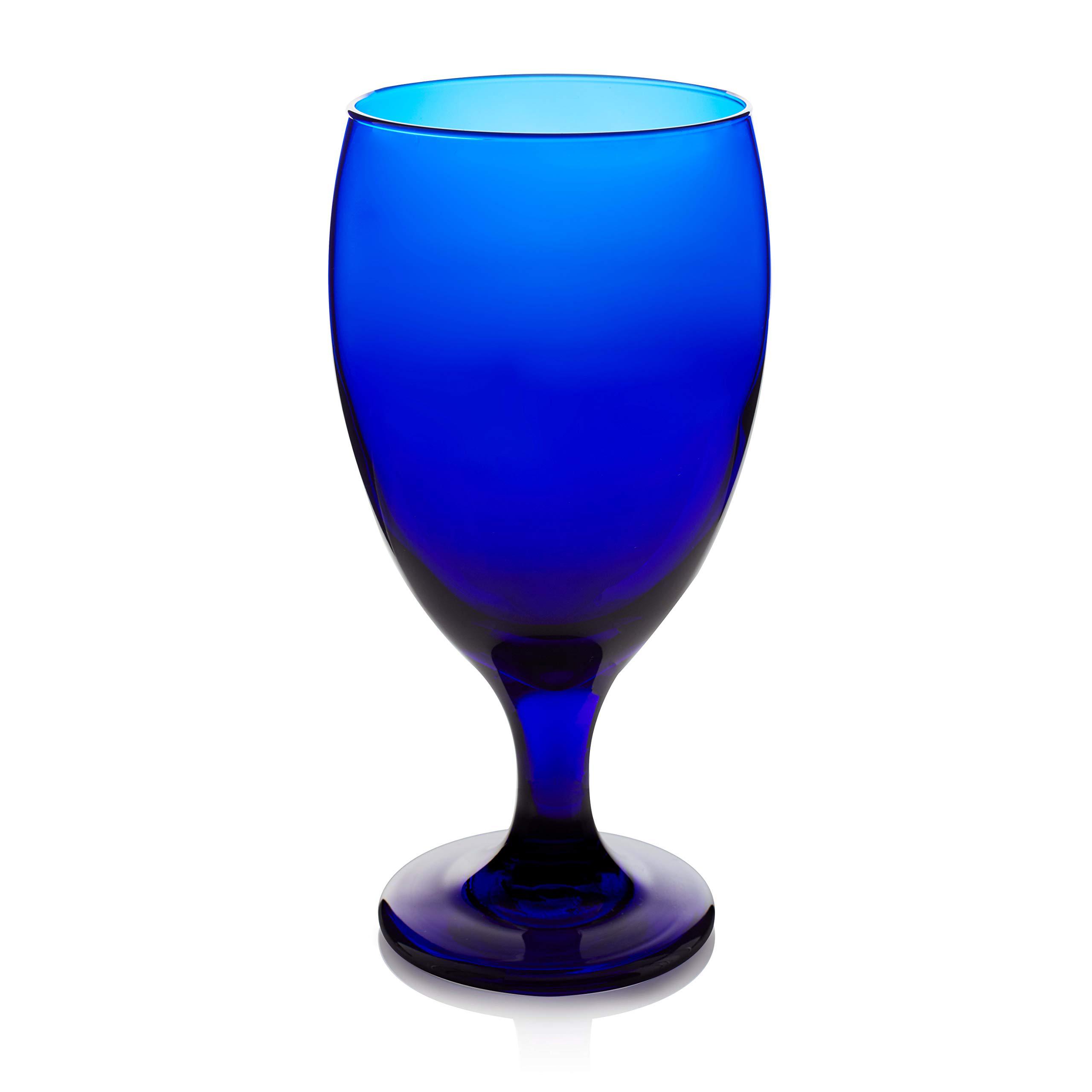 libbey premiere cobalt iced tea goblet beverage glasses, 16.25-ounce, set of 12
