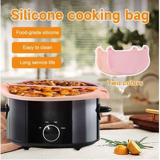 Melon Melo Reusable Crock Pot Liner - Food Grade Silicone Slow Cooker Liner for 6-8 Quarts Leakproof Dishwasher Safe Cooker B