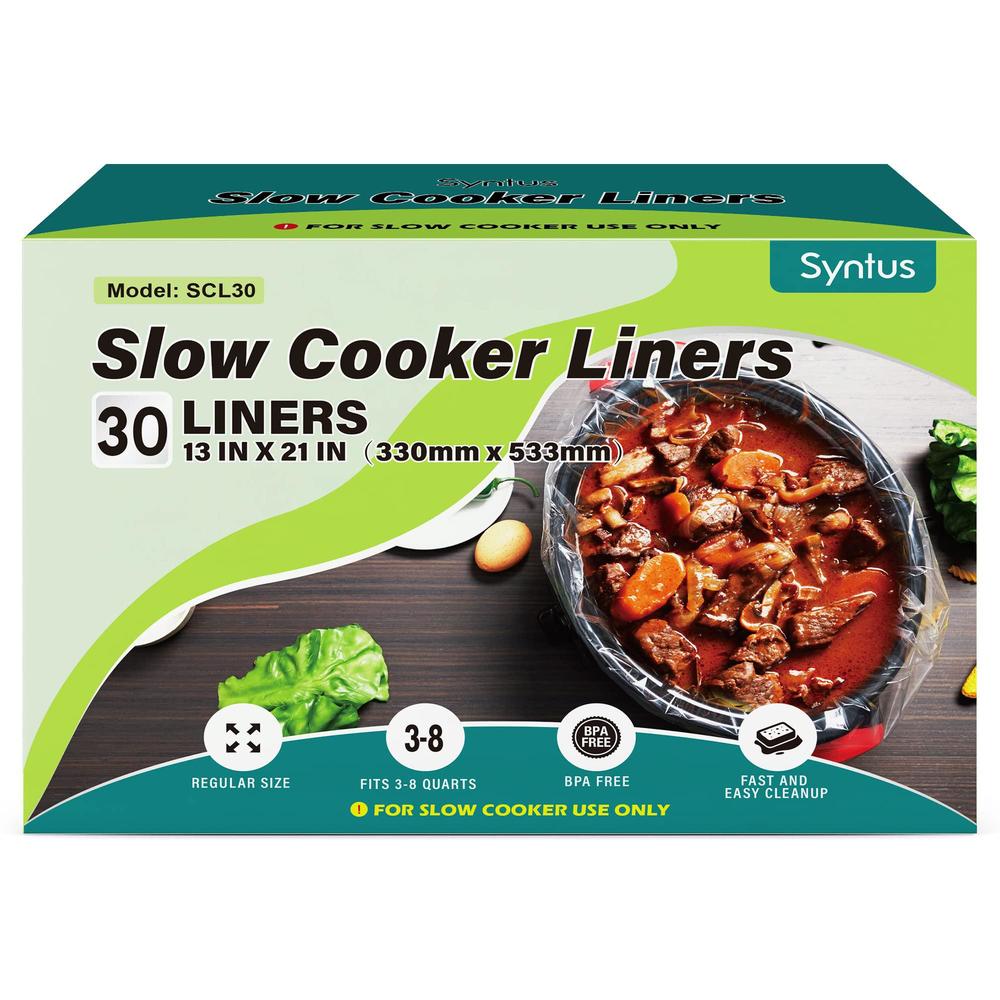 syntus slow cooker liners, cooking bags large size crock pot liners disposable pot liners plastic bags, fit 3qt to 8qt for sl