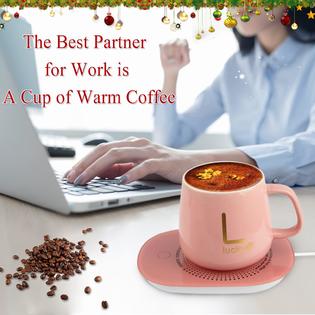wefrady RNAB0B94LBMF5 coffee mug warmer with mug, coffee cup mug warmer for  desk with auto shut off, mug warmer set for desk home office-xmas coffe
