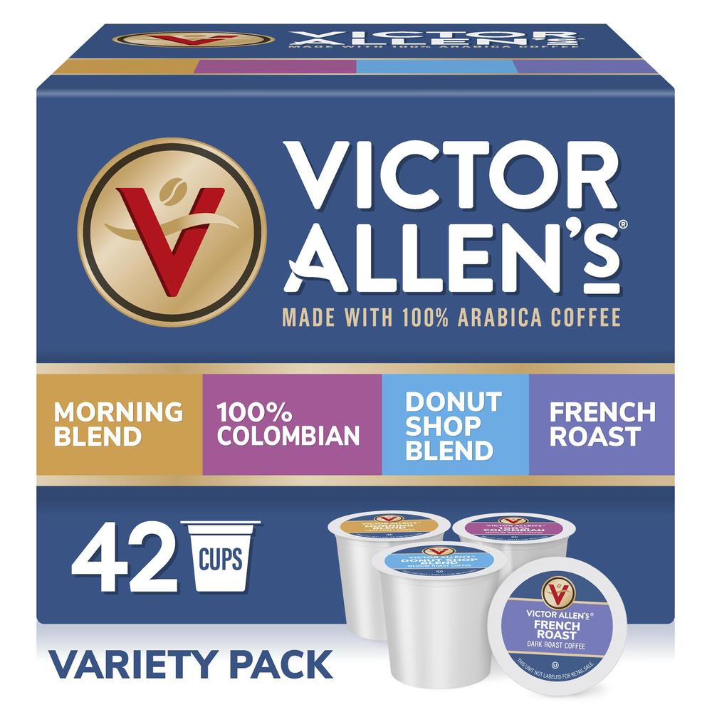 victor allen\'s coffee victor allen's coffee variety pack, light-dark roasts, 42 count, single serve coffee pods for keurig k-cup brewers