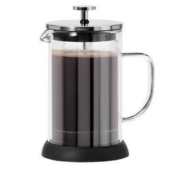 oggi glass french press coffee maker (20oz)- borosilicate glass, coffee press, stainless steel lid, 5 cup capacity