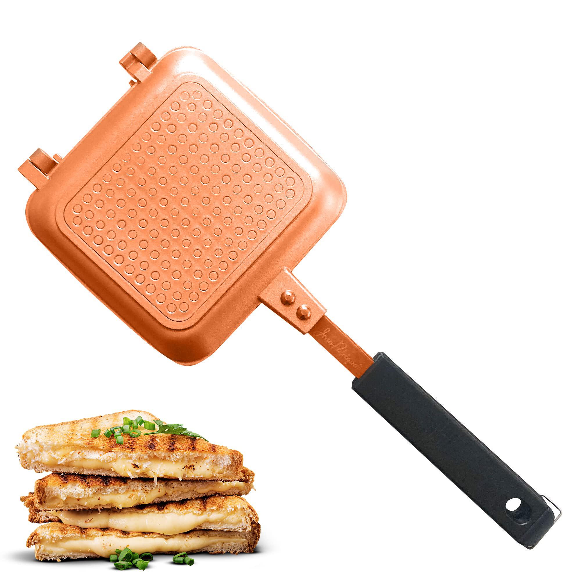 JEAN PATRIQUE toasted sandwich maker - panini press or grilled cheese maker - stove top toastie non-stick ideal for indoors and outdoors by