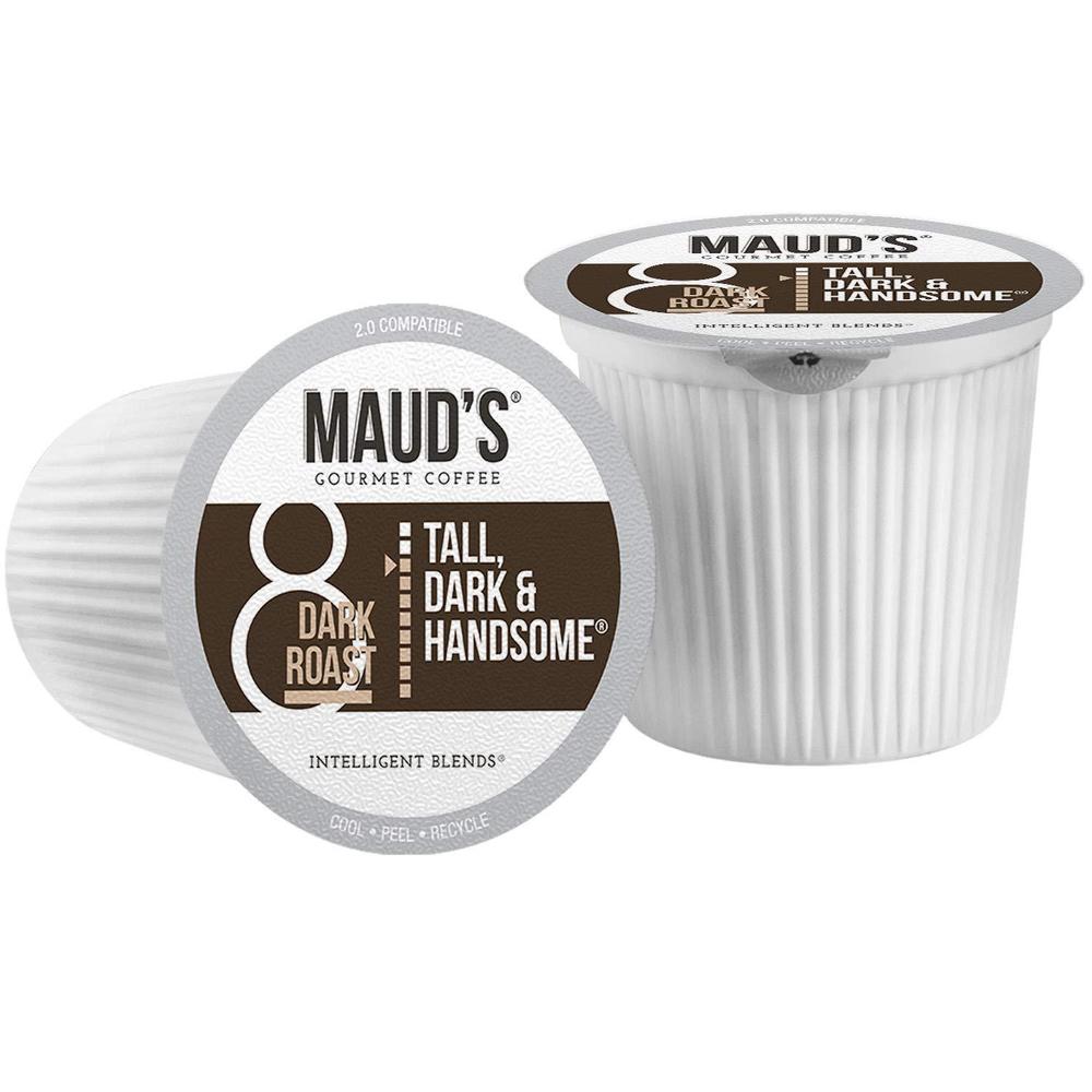 MAUD\'S maud's dark roast coffee (tall dark & handsome), 100ct. solar energy produced recyclable single serve coffee pods - 100% arab