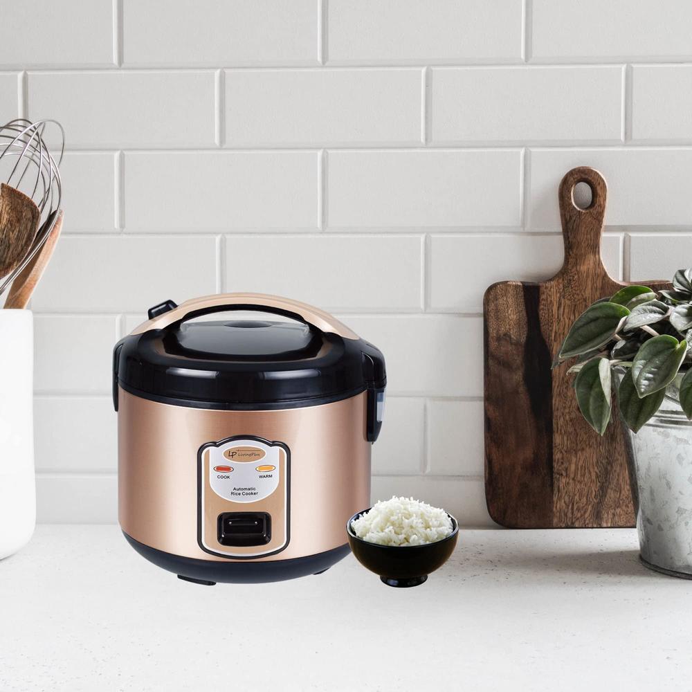 lp living plus electric rice cooker, non stick coating, one touch ...
