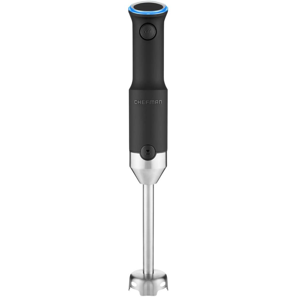 chefman cordless power portable immersion blender, ice crushing power with one-touch speed control, usb charging, quickly mix