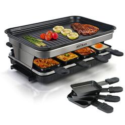 antran indoor grill smokeless korean bbq grill 2 in 1 griddle electric grill raclette table grill kitchen appliances with 8 mini gri
