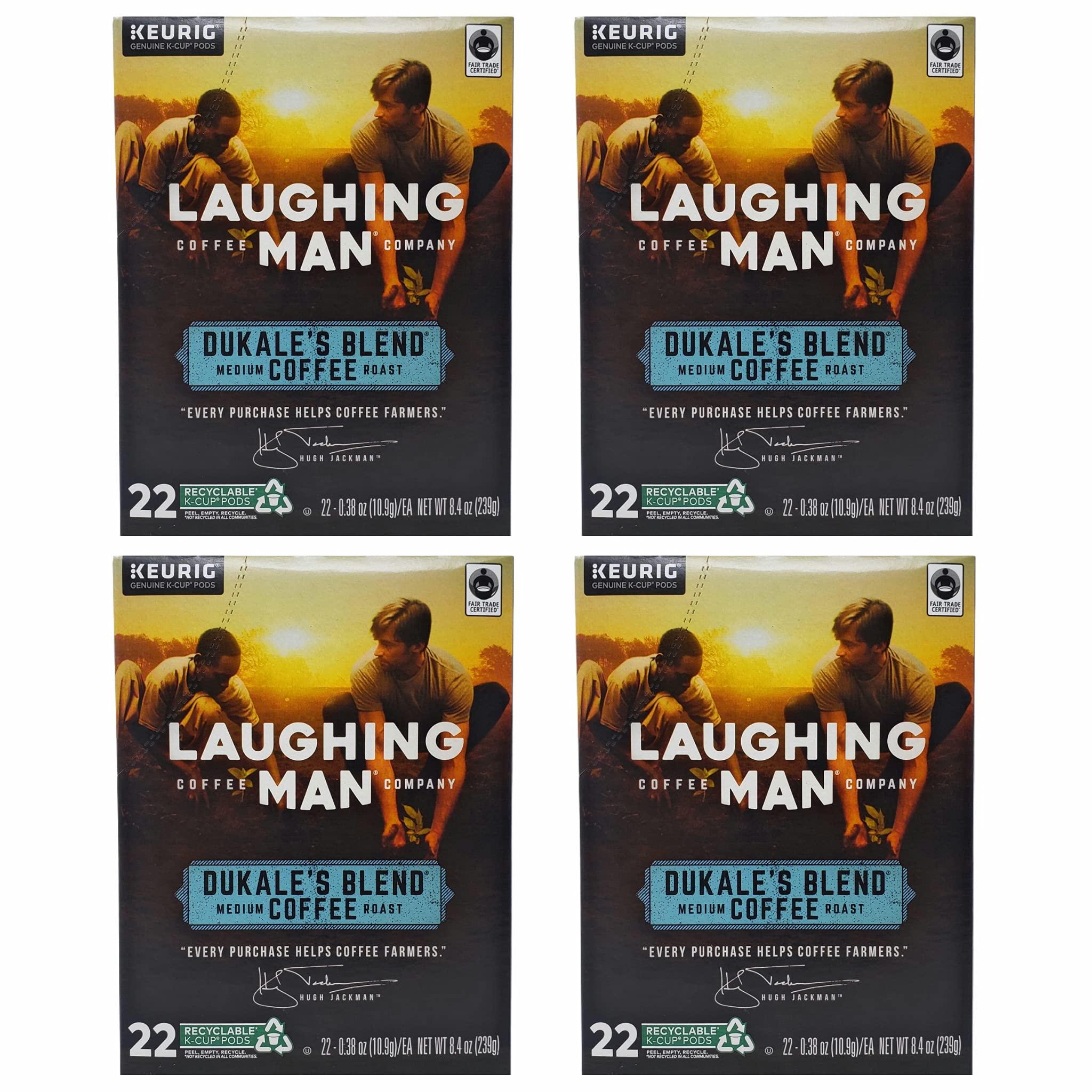 laughing man coffee k cups - dukales blend coffee - pack of 88 k cups - comes in 4 boxes - medium roast coffee - for use of k