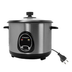 westinghouse 220 volts rice cooker 16 cup, non stick cooking pot, measuring cup, keep warm function-stainless steel-1000w (no