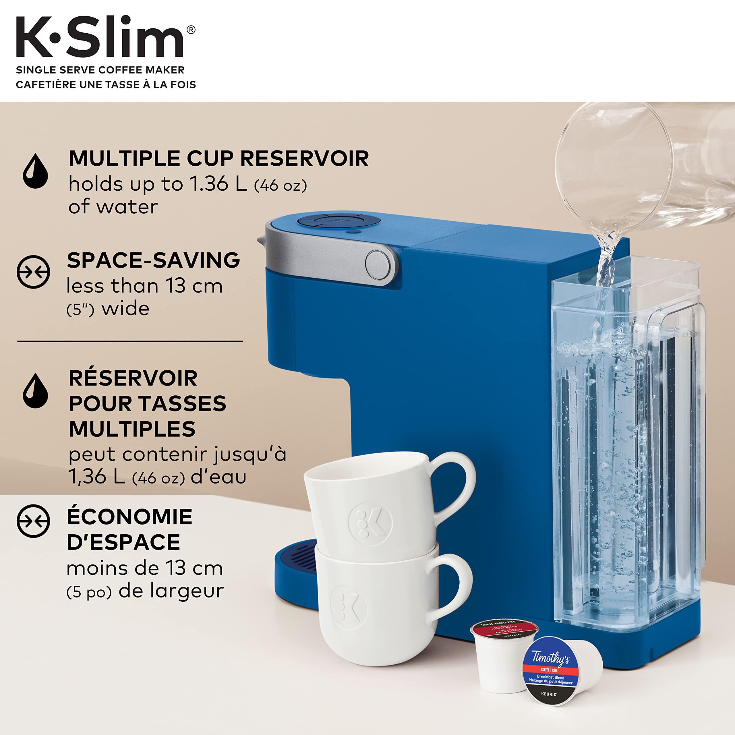 keurig k-slim single serve k-cup pod coffee maker, featuring simple push button controls and multistream technology, twilight