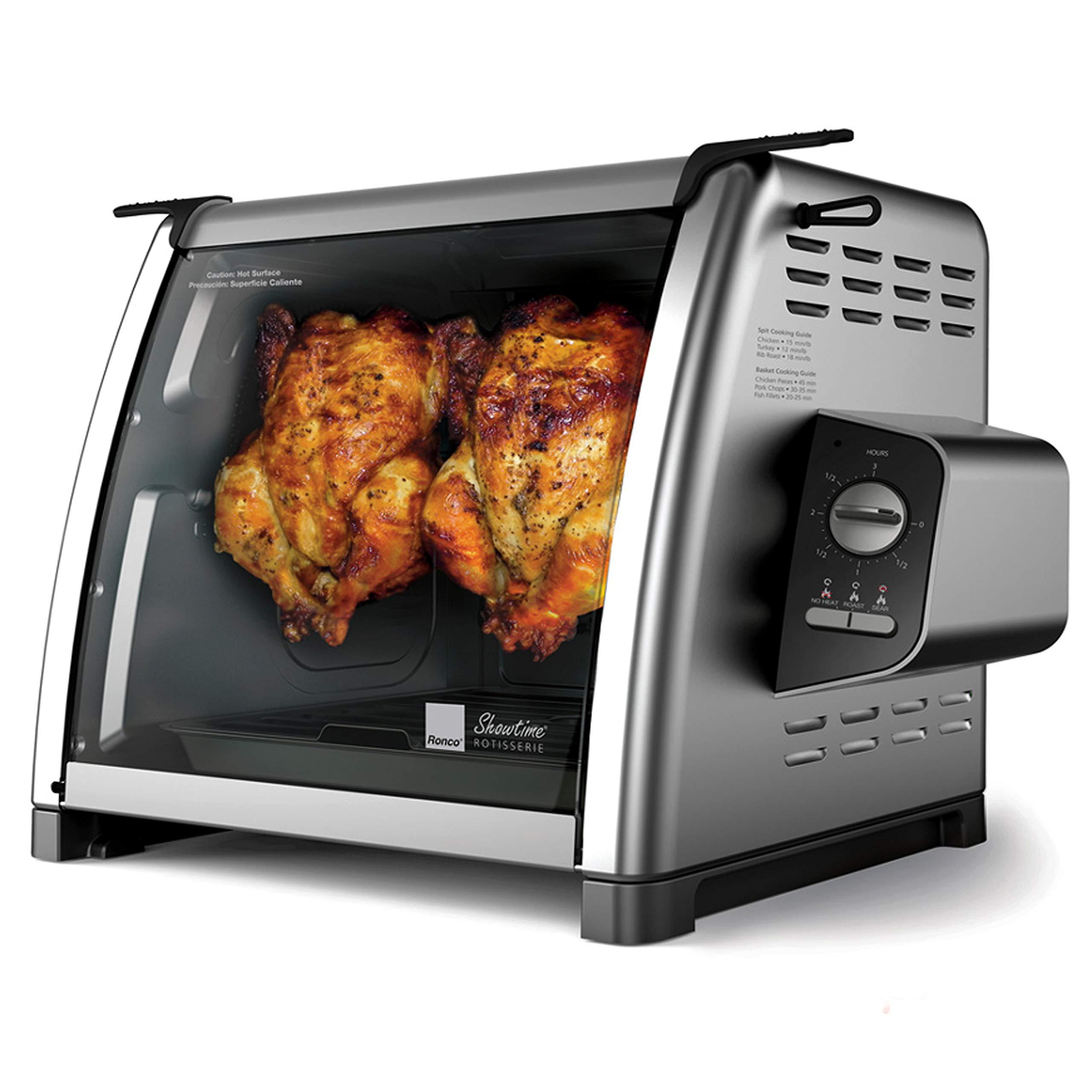 ronco 5500 series rotisserie oven, stainless steel countertop rotisserie oven, 3 cooking functions: rotisserie, sear and no h
